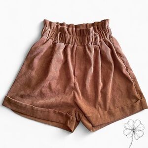Source Unknown High Waist Brown Corduroy Shorts
